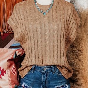 Cable Knit Tan Sweater